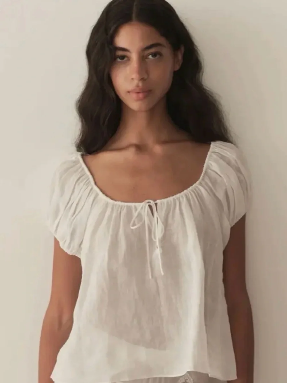 Doen White Peasant Off-Shoulder Blouse